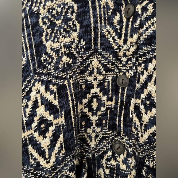 Denim & Supply Ralph Lauren Blue, Black, and Tan Buttoned Blazer - Picture 7 of 7